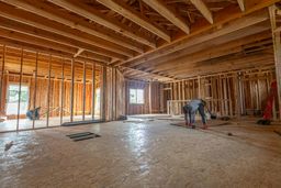 Interior of home under construction.
